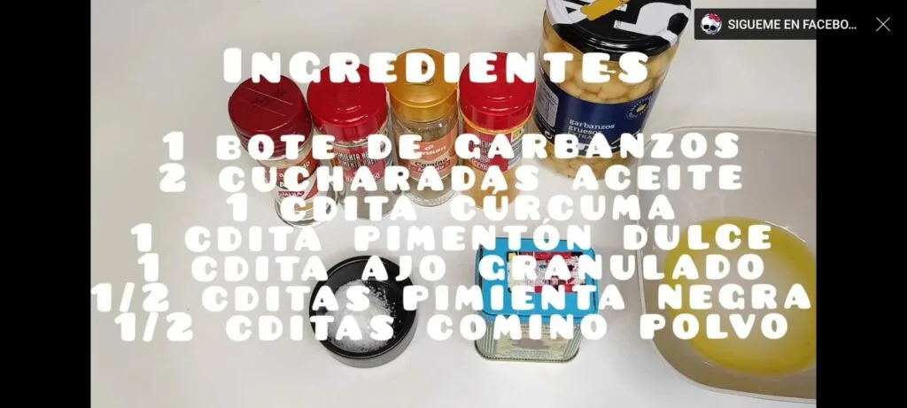 SNACK DE GARBANZOS. FREIDORA DE AIRE
