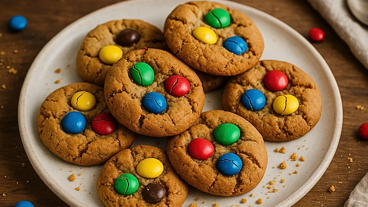 Cookies de cacahuete con M&amp;M’s en freidora de aire (fáciles y deliciosas)