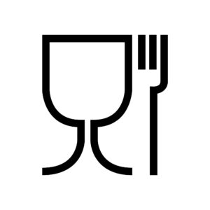 Símbolo copa y tenedor