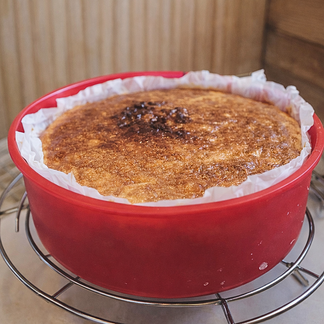 Tarta de queso La Viña en freidora de aire